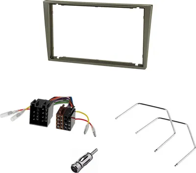 Produktbild von Audioproject A386.2-10 - Autoradio Radioblende SET 2 DIN für Opel Agila Astra Corsa C Combo Omega Vectra Meriva Vivaro Zafira Suzuki Radio Adapter Antennenadapter Entriegelung dunkelgrau metallic