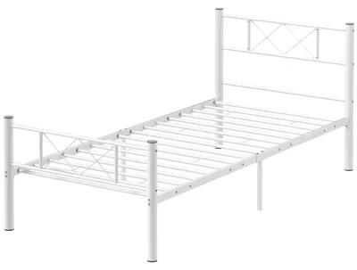 Obrázok produktu pre Jednolôžková posteľ s vysokým čelom a úložným priestorom | Farba: biela | Rozmery: 208x96x88 cm