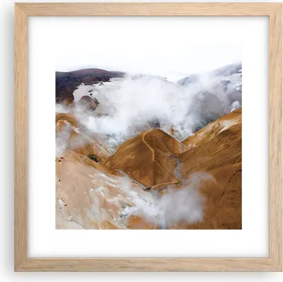 Produktbild von Gerahmtes Poster - Rahmen in heller Eiche - Berge Wolken Landschaft - 30x30 cm - Wand Bild - Wanddeko - Wandbilder - Kunstposter - Wandposter - Bilderrahmen - Bilder - Kunstdruck - P2NAC30x30-4711