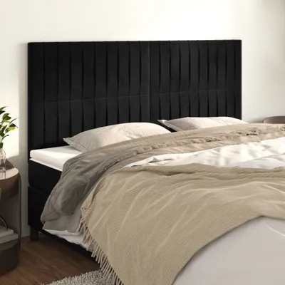 Produktbild von Kopfteile 4 Stk. Schwarz 90x5x78/88 cm Samt