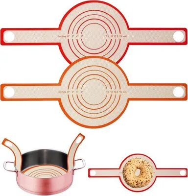 Produktbild von Silikon Backmat Set - Brötchenbackmat und Tortenunterlage - 2 Stücke - Schwarz - Silikon.