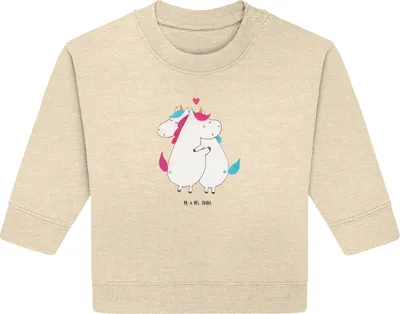 Produktbild von Mr. & Mrs. Panda Organic Baby Pullover Einhorn Mitteilung 12. - 18. Monat - Natural Raw - Geschenk, Bullover, Valentinstag, Einhörner, Spruch, Unicorn, Liebe