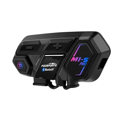 Obrázek produktu pro Interkom Bluetooth pro přilbu na motorku, možnost připojení 8 jezdců, technologie redukce hluku