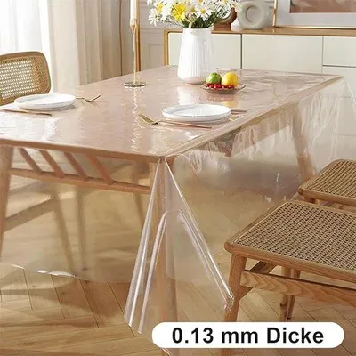 Produktbild von Famanu Tischdecke Transparent - Hochwertig und Pflegeleicht 140 x 160 cm