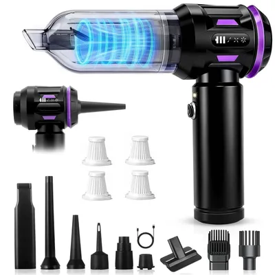 Produktbild von Handstaubsauger Akku Kabellos 25000Pa 4in1 Saug- und Blasfunktion 3 Stufen LED-Licht Violett