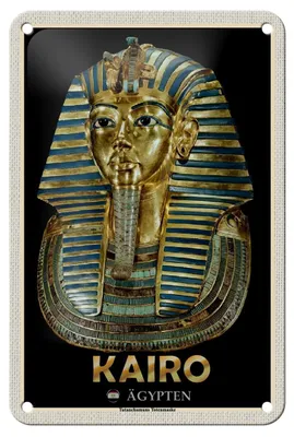 Produktbild von Blechschild Reise 12x18cm Kairo Ägypten Tutanchamuns Totenmaske