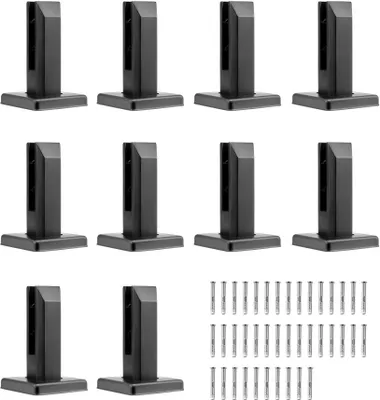Produktbild von Glasklemme 10 Stück - Quadratische Geländerhalterung für 0,31-0,47 Zoll Glas - Glasbeschläge - Wandhalterungen - Edelstahl Glasverbinder