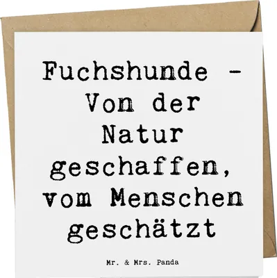 Produktbild von Mr. & Mrs. Panda Glückwunschkarte Spruch Fuchshunde Liebe - Weiß - Geschenk, Foxhound Bewegung, Magie, doppelkarte, Grußkarte, Hunderasse, Hunderassen Eigenschaften