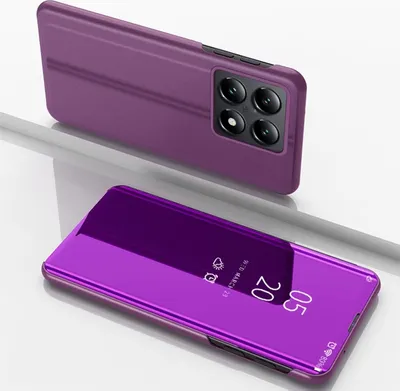 Obrázek produktu pro Pro Xiaomi 14T Pro View zrcadlový mobilní telefon Smart Cover Wake UP funkce pouzdro Magenta
