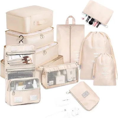 Produktbild von Famanu Kofferorganizer 11-teilig - Beige