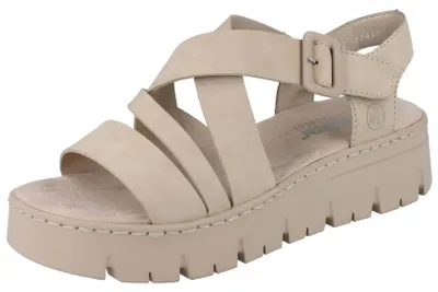 Produktbild von RIEKER Damen Plateausandale beige Kunstleder - Größe: 40