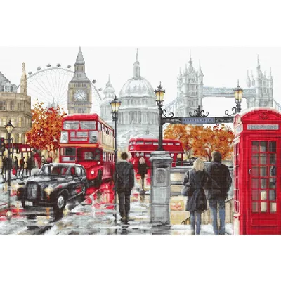 Produktbild von Luca-S Kreuzstich Set "London", Zählmuster, 46,5x31cm