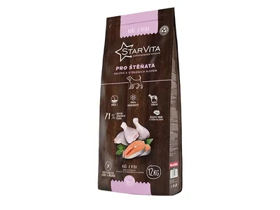 Produktbild von STARVITA WELPEN KLEINER UND MITTLERER RASSEN – 12 KG (HUHN & FISCH) Trockenfutter Hunde