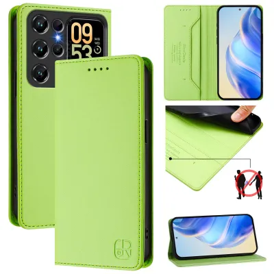 Produktbild von Lederhülle für Oukitel C62 / C62 Pro Hülle Flip Brieftasche Kartenfächern Ständer Schutzhülle Grün