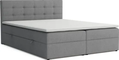 Produktbild von VENASI JESSA Boxspringbett 160x200 mit Bettkasten H2/H3 Matratze GRAU
