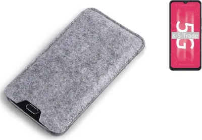 Produktbild von K-S-Trade Filz Handyhülle kompatibel mit ZTE Blade 20 5G Schutzhülle Filztasche Filz Tasche Case Sleeve Handy Hülle Filzhülle grau