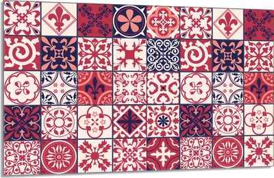 Obrázek produktu pro Krycí deska sporáku 80x52cm 1-dílný keramický kryt varné desky, mozaikově červený