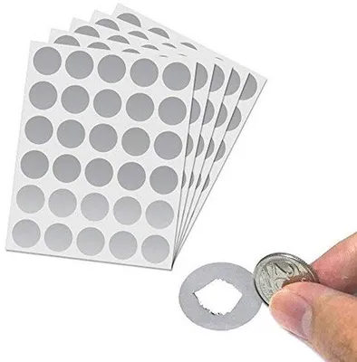 Produktbild von Famanu Kratzsticker 150 Stück - 25 mm, Runde Silber