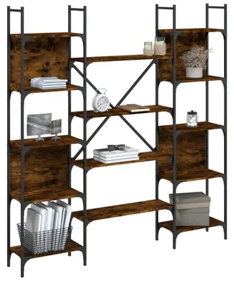 Obrázok produktu pre vidaXL Regál na knihy smoke oak 155,5x24x166,5 cm materiál na báze dreva