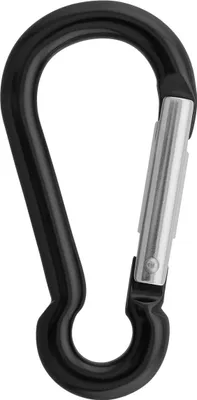 Schwarzer Mini Schnapper 8 cm Materialkarabiner von Aliens; geeignet für Klettern.