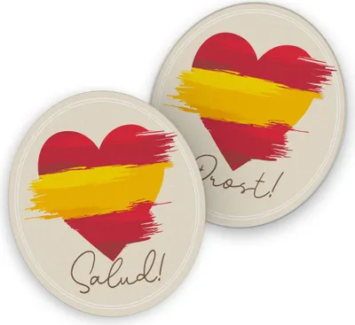 Produktbild von itenga 40x Bierdeckel Untersetzer Herz Flagge SPANIEN