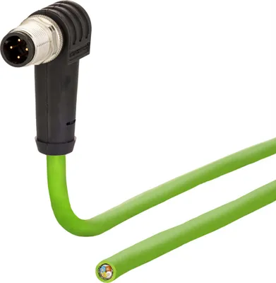 Produktbild von METZ CONNECT Anschlussleitung M12 Stecker 4-polig D-kodiert, gewinkelt, 10 m