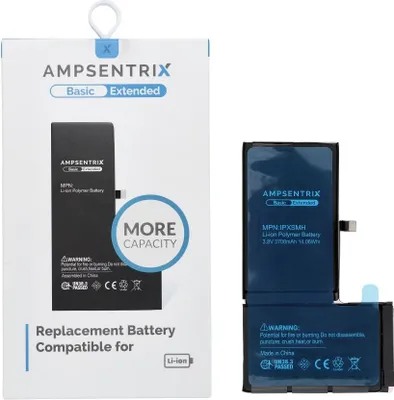 Produktbild von AmpSentrix Basic battery passend für iPhone XS Max (high capacity 3700 mAh)
