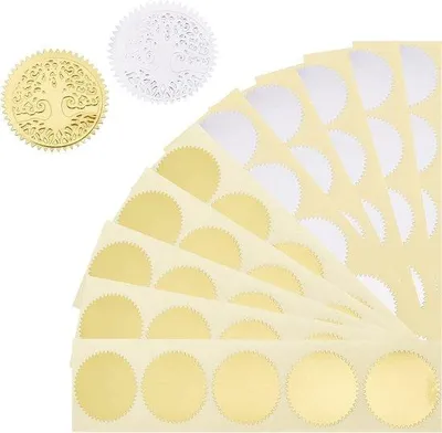 Image de Autocollants de récompense argentés et dorés brillants, diamètre 45 mm
