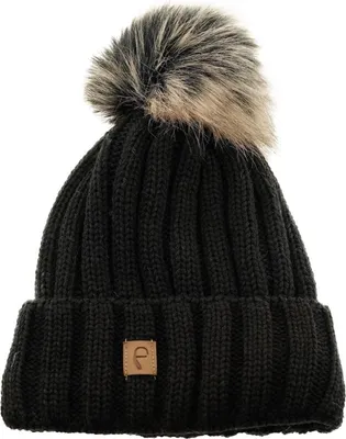 Produktbild von Faera Mütze zum Warmhalten im Herbst oder Winter Bommel-Mütze mit Futter Schwarz