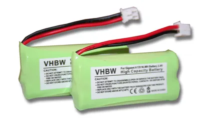 Produktbild von vhbw 2x NiMH Akku 700mAh (2.4V) kompatibel mit schnurlos Festnetz Telefon Siemens Gigaset AS140 Duo, AS15, AS150 Ersatz für V30145-K1310-X359, V30145-K1310-X383.