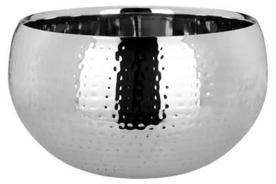 Champagnerkühler aus Edelstahl, gehämmert, Ø 34 cm, Höhe 20 cm