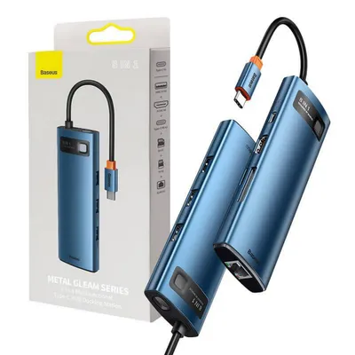 Immagine prodotto di Adattatore hub Baseus 8in1 da USB-C a 3x USB 3.0 + HDMI + USB-C PD 4K HD