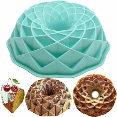 Silikon-Gugelhupfform 23 cm, antihaftbeschichtet, blau