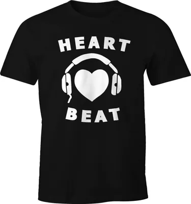 Produktbild von Herren T-Shirt Heart Beat Musik Bass Techno Elektro Shirt Moonworks® 3XL
