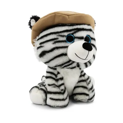 Produktbild von Plüschtier Zebra 30 cm mit Mütze – Weiches Kuscheltier, Stofftier