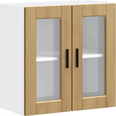 Image de vidaXL Armoire suspendue de cuisine avec porte vitrée Porto Chêne Artisan