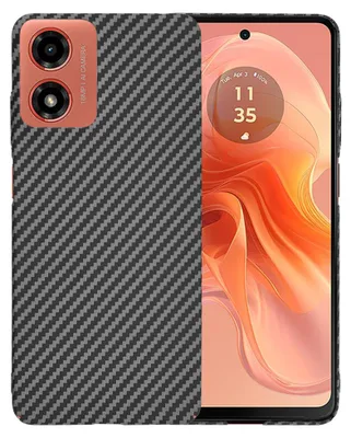 Produktbild von Techsuit Carbonite FiberShell Back Cover Hülle für Motorola Moto G04 / G04s / G24 / E14 - Schwarz