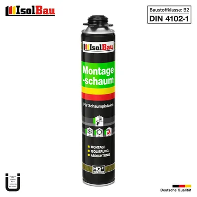 Isolbau Pistolenschaum 1 x 750 ml PU-Schaum 1K Bauschaum Montageschaum B2