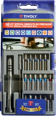 Productafbeelding van Tivoly - 35-delige set: - 33 precisiebits + 1 magnetische bithouder + 1 schroevendraaier