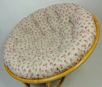 Produktbild von Rattani Polster, Kissen für Papasansessel, Ersatzpolster Papasan D 120 cm, Stoff Mirha Leinen Rose