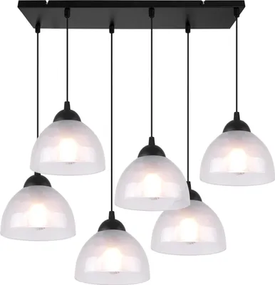 Immagine prodotto di Lampada a sospensione Venice a 6 luci con paralumi in vetro opalino E27