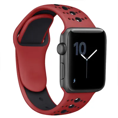 Produktbild von BStrap Silicone Sport Armband für Apple Watch 38/40/41mm, Red Black