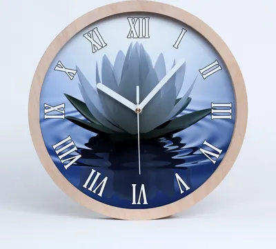 Produktbild von Holzuhr 30fi cm wanduhr - weiße Spitzen - Seerose