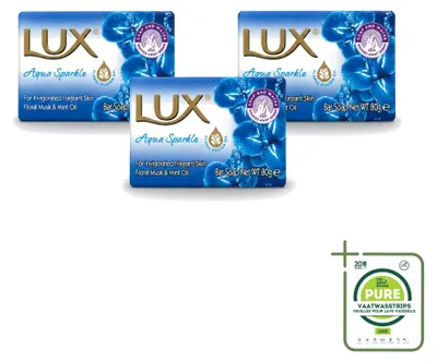 Obrázok produktu pre 3 kusy mydla Lux Aqua Sparkle - 80 g - veľké balenie - 3 kusy