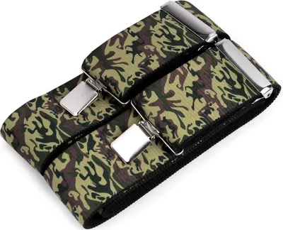 Obrázek produktu pro Šle pánské VOJENSKÉ / ARMY, délka 120cm, šíře 5cm, tvar Y, zelený maskáč, 650372/01