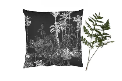 Produktbild von MuchoWow® Zierkissen Sofakissen Wohnzimmer Dekokissen 40x40 cm Palme - Dschungel - Tropisch - Foto Kissen - Schlafzimmer Dekoration