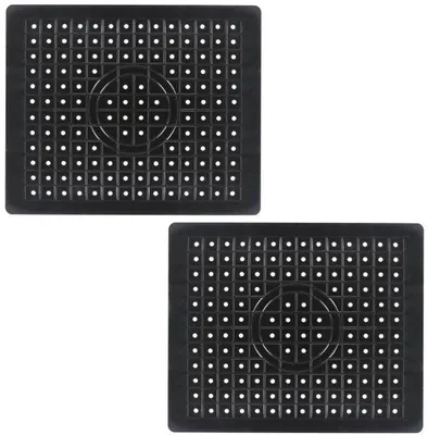 Produktbild von 2x Gootsteenmat Elastomer – 31x26 cm – Schwarz – Badezimmertuch – Abtropfmat – Gootsteeninleg – Rutschhemmung – Badewannenbeschutzung