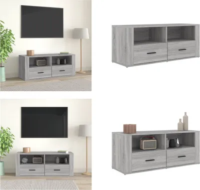 Produktbild von vidaXL TV Schrank Grau Sonoma 100x35x40 cm Holzwerkstoff - TV-Schrank - TV-Schränke - TV-Möbel - TV-Ständer