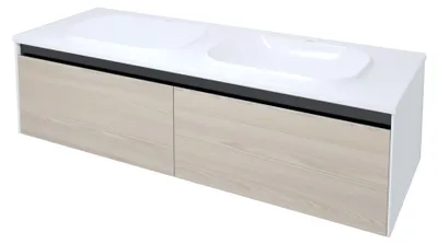 Productafbeelding van Kolpa PANDORA badkamermeubel met dubbele wastafel, model OUP 150 NA