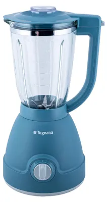 Zdjęcie produktu dla Tognana Porcellane D2DFU03IRZU, Blender stołowy, Funkcja pulse, Rozgniatacz do lodu, 1000 W, Niebieski